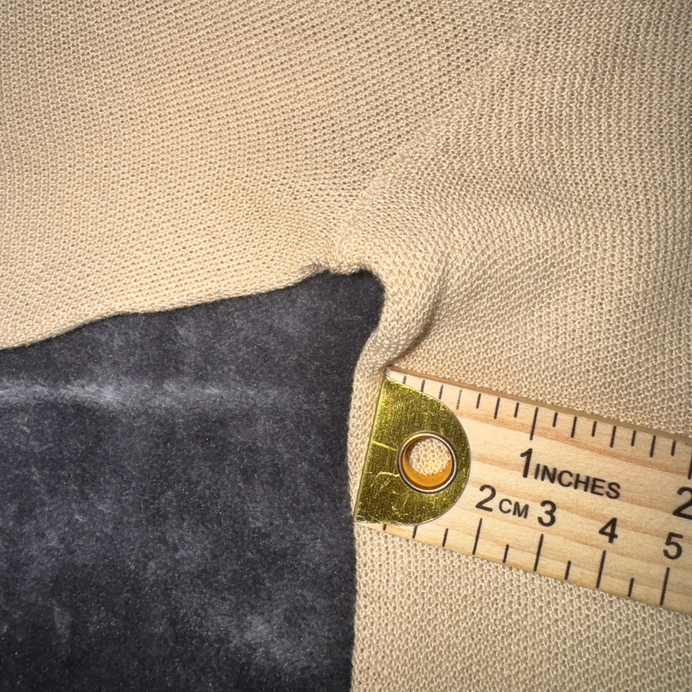 Northern Isles Premium Mens XL Tan Silk Cotton Blend V-Neck Sweater Beige Knit - Picture 11 of 14